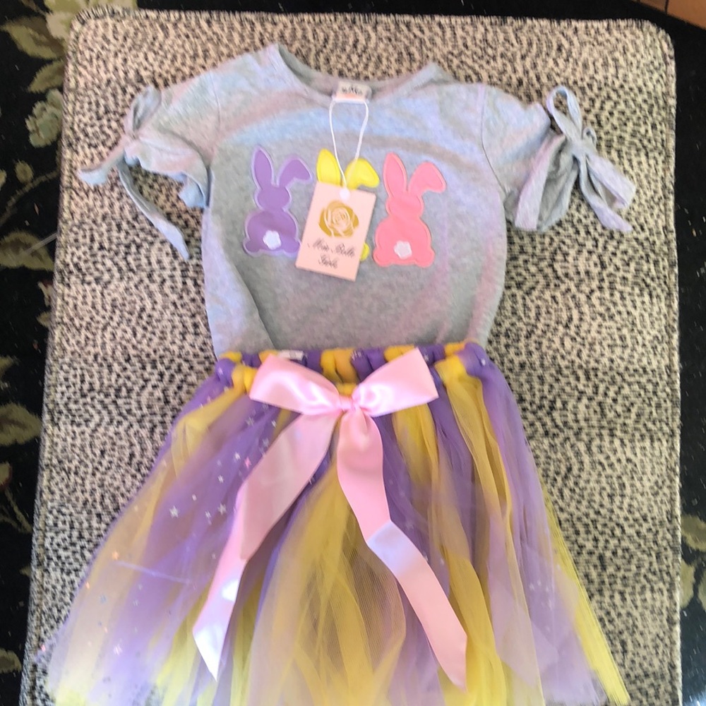 Two piece Easter tee and tutu; sz 3T; NWT